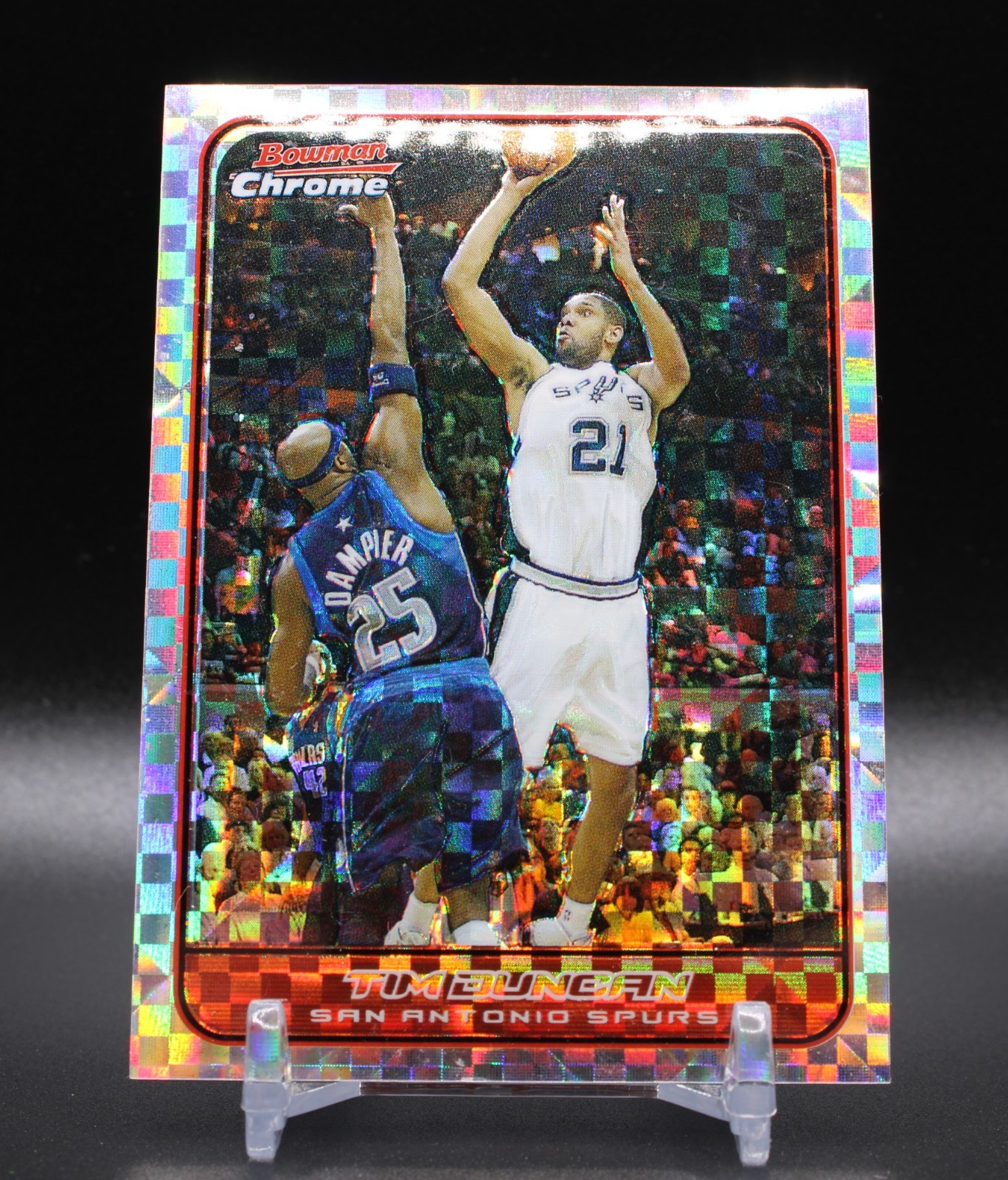 2006-07 BOWMAN CHROME TIM DUNCAN XFRACTOR SP REFRACTOR CARD #/150 SPURS HOT