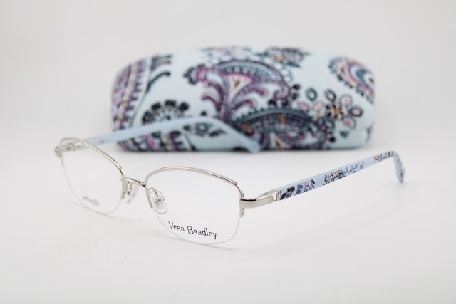 NEW VERA BRADLEY GIOVANNA SILVER SOFT BLUE PAISLEY AUTHENTIC EYEGLASSES 51-16 NEW VERA BRADLEY GIOVANNA SILVER SOFT BLUE PAISLEY AUTHENTIC EYEGLASSES 51-16