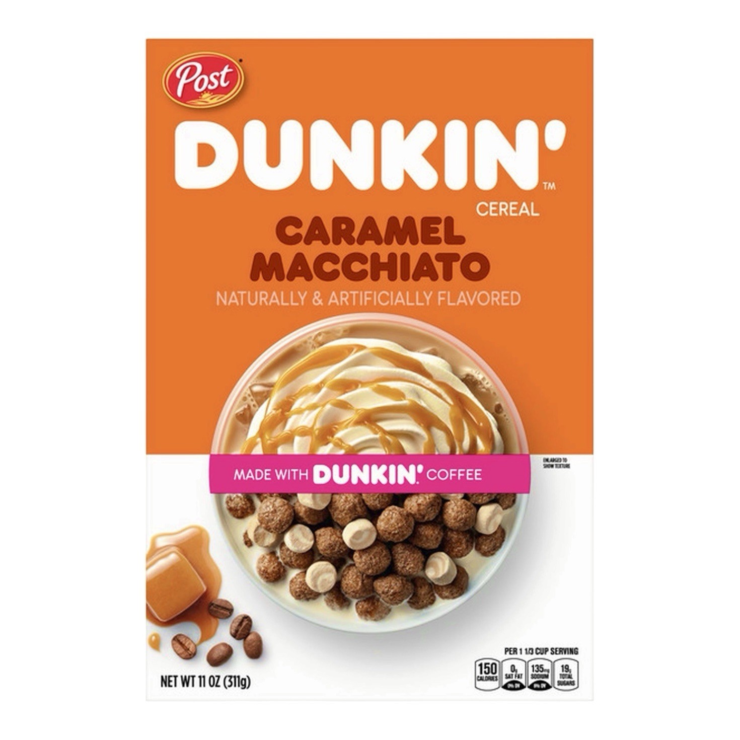 ULTRA RARE Post Dunkin’ Caramel Macchiato Cereal SALED Discontinued Box ULTRA RARE Post Dunkin’ Caramel Macchiato Cereal SALED Discontinued Box