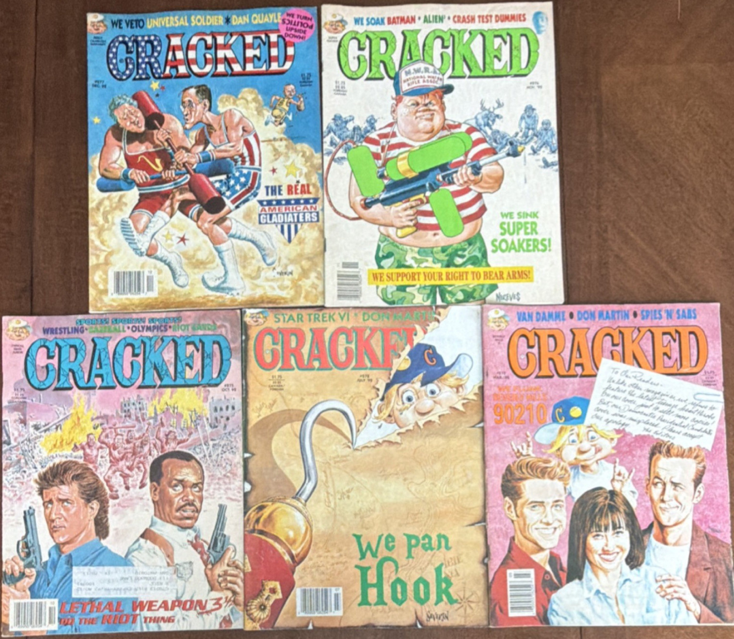Cracked Magazine Lot of 5 1992 #270 #272 #275 #276 #277 Hook 90210 Clinton Cracked Magazine Lot of 5 1992 #270 #272 #275 #276 #277 Hook 90210 Clinton