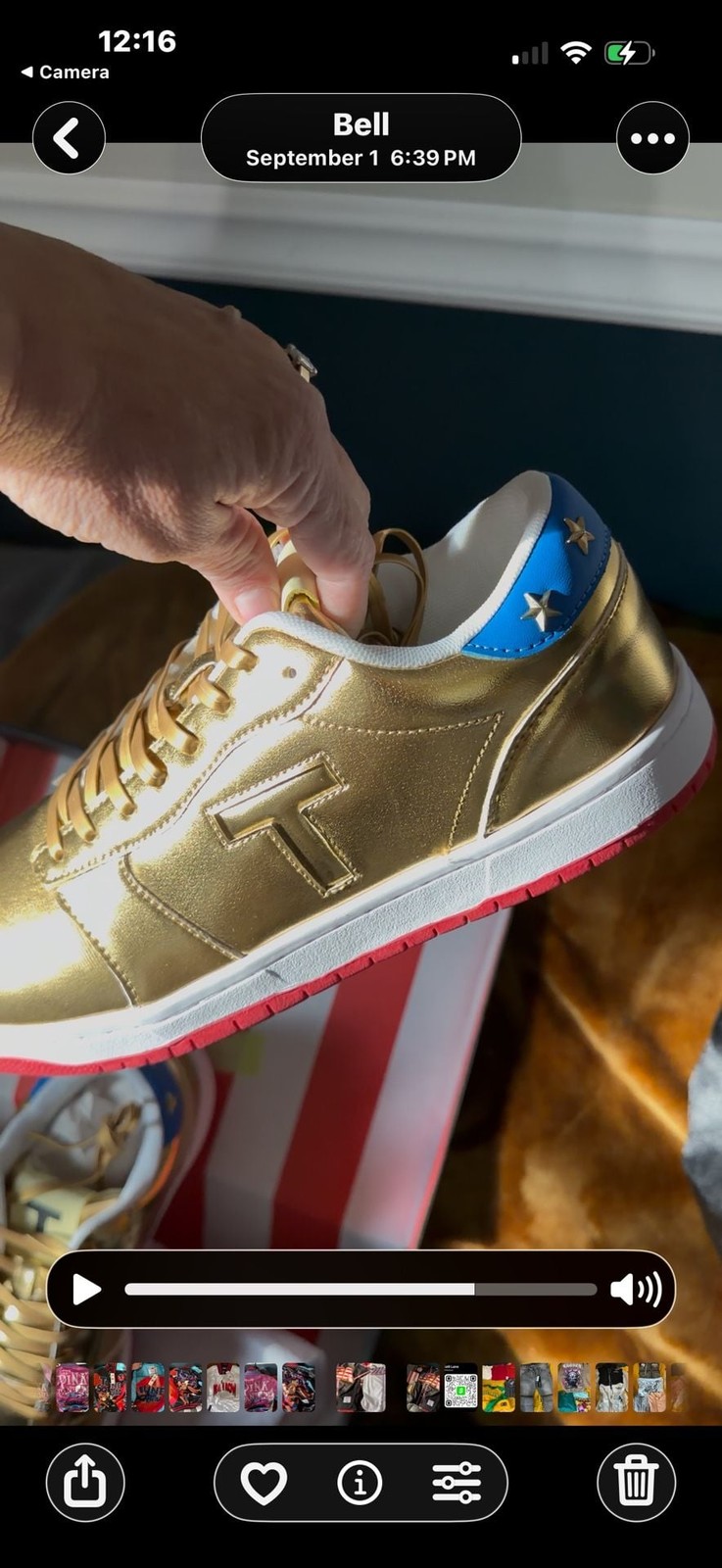 Trump Never Surrender Gold Sneakers Size 11 Trump Never Surrender Gold Sneakers Size 11