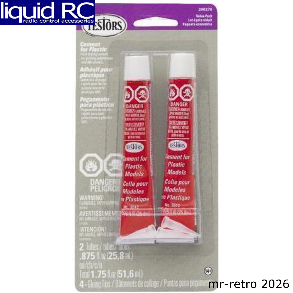 Testors 290278 Cement Value Pack (2) 7/8 Fl Oz Tubes
