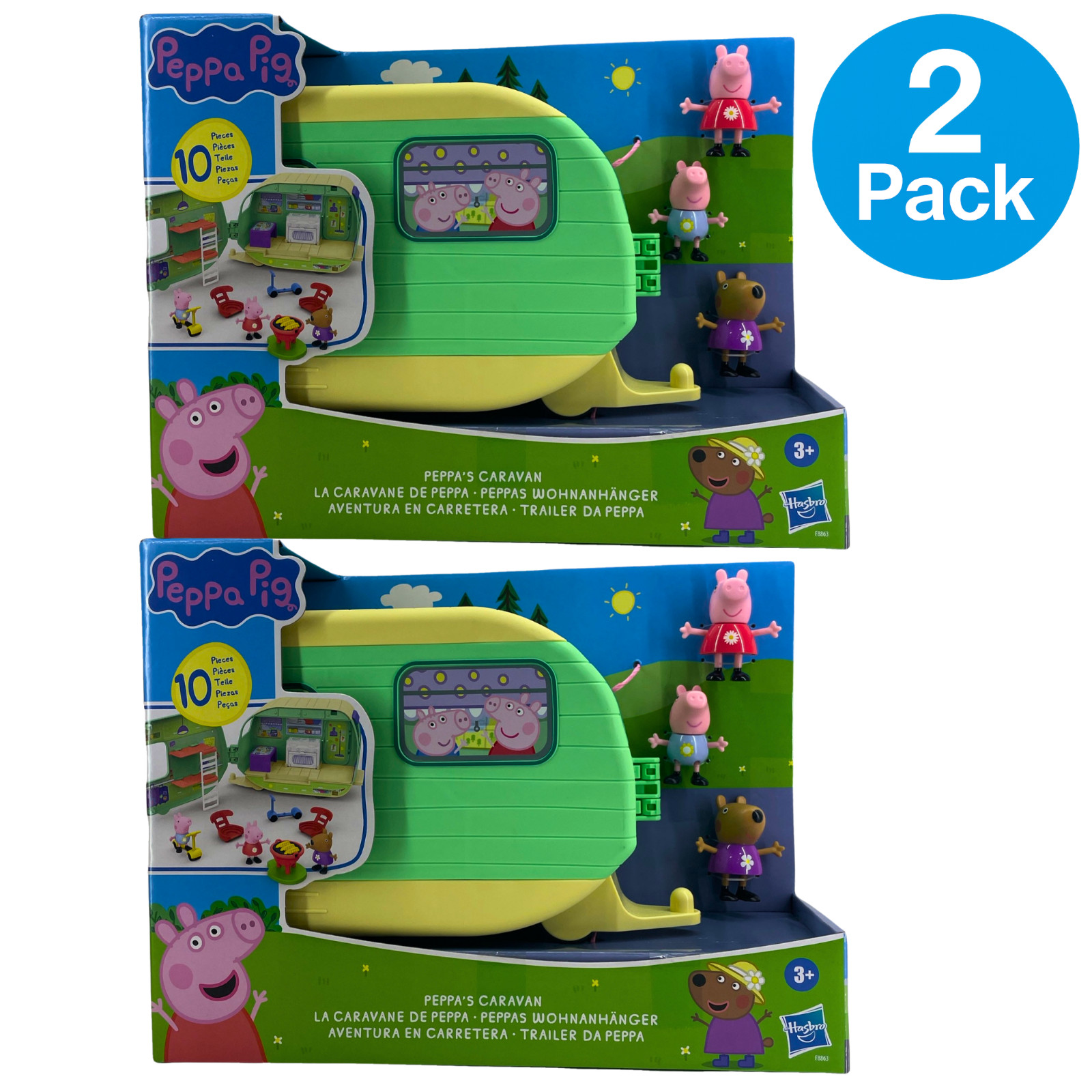 Peppa Pig Peppa's Caravan Transforming Playset Toy 2 Pack New Peppa Pig Peppa's Caravan Transforming Playset Toy 2 Pack New