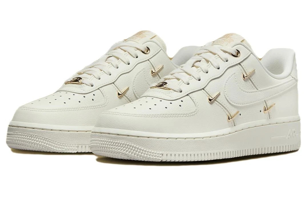 Nike Women's Air Force 1 '07 LX CN Low Mini Swoosh Gold White FV3654-111 NEW Nike Women's Air Force 1 '07 LX CN Low Mini Swoosh Gold White FV3654-111 NEW