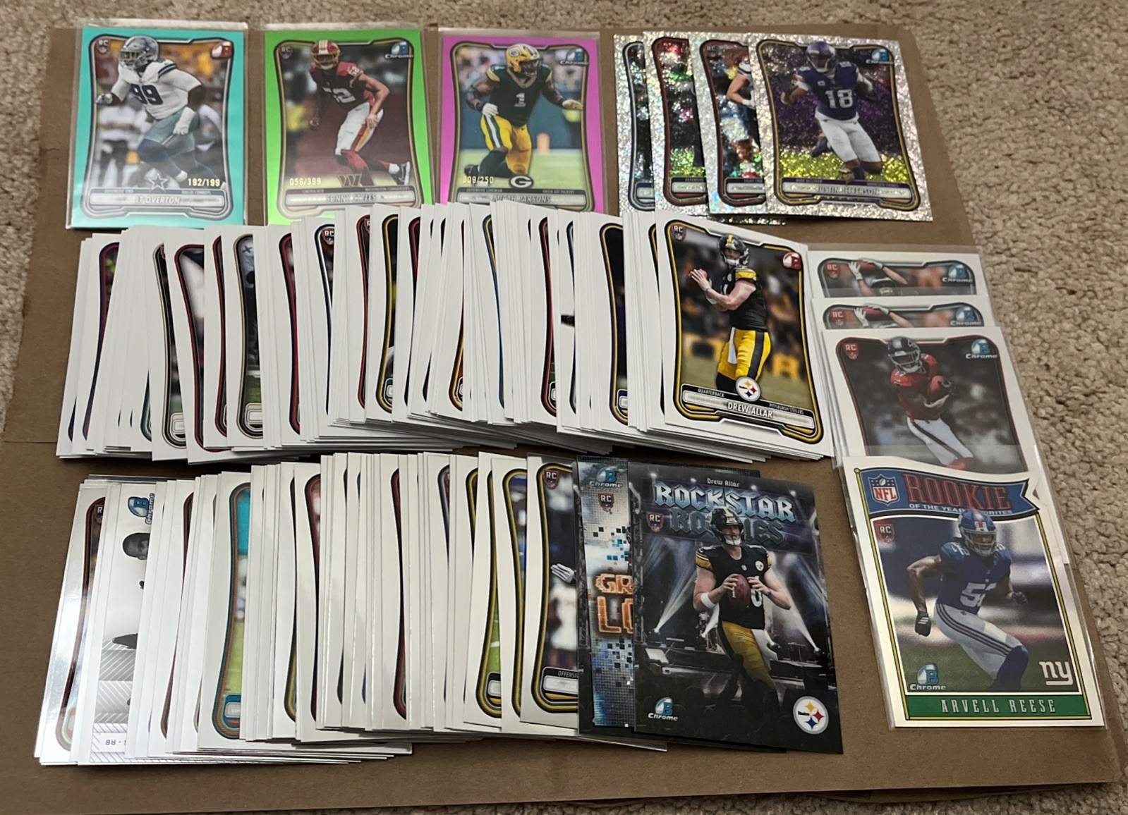 Huge 2026 Bowman Chrome Football Card Lot RC Rookie Numbered Colored Parallel Huge 2026 Bowman Chrome Football Card Lot RC Rookie Numbered Colored Parallel