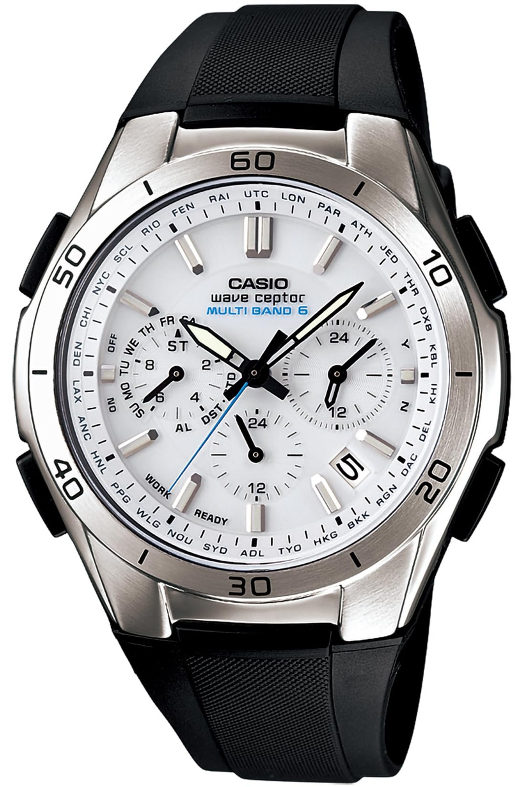 Unused CASIO WAVE CEPTOR WVQ-M410-7AJF White Tough Solar Men\'s Watch  in Box