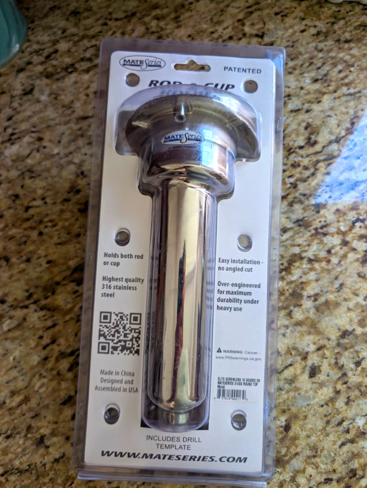 Mate Series Stainless Steel Silver Rod & Cup Holder, 1 Rod, Patented Mate Series Stainless Steel Silver Rod & Cup Holder, 1 Rod, Patented