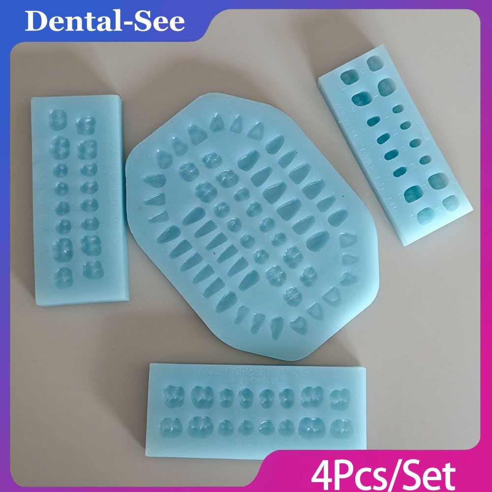 Professional Silicone Lab Maxill of Facial Formwork Teeth Former Mould 4Pcs/Set