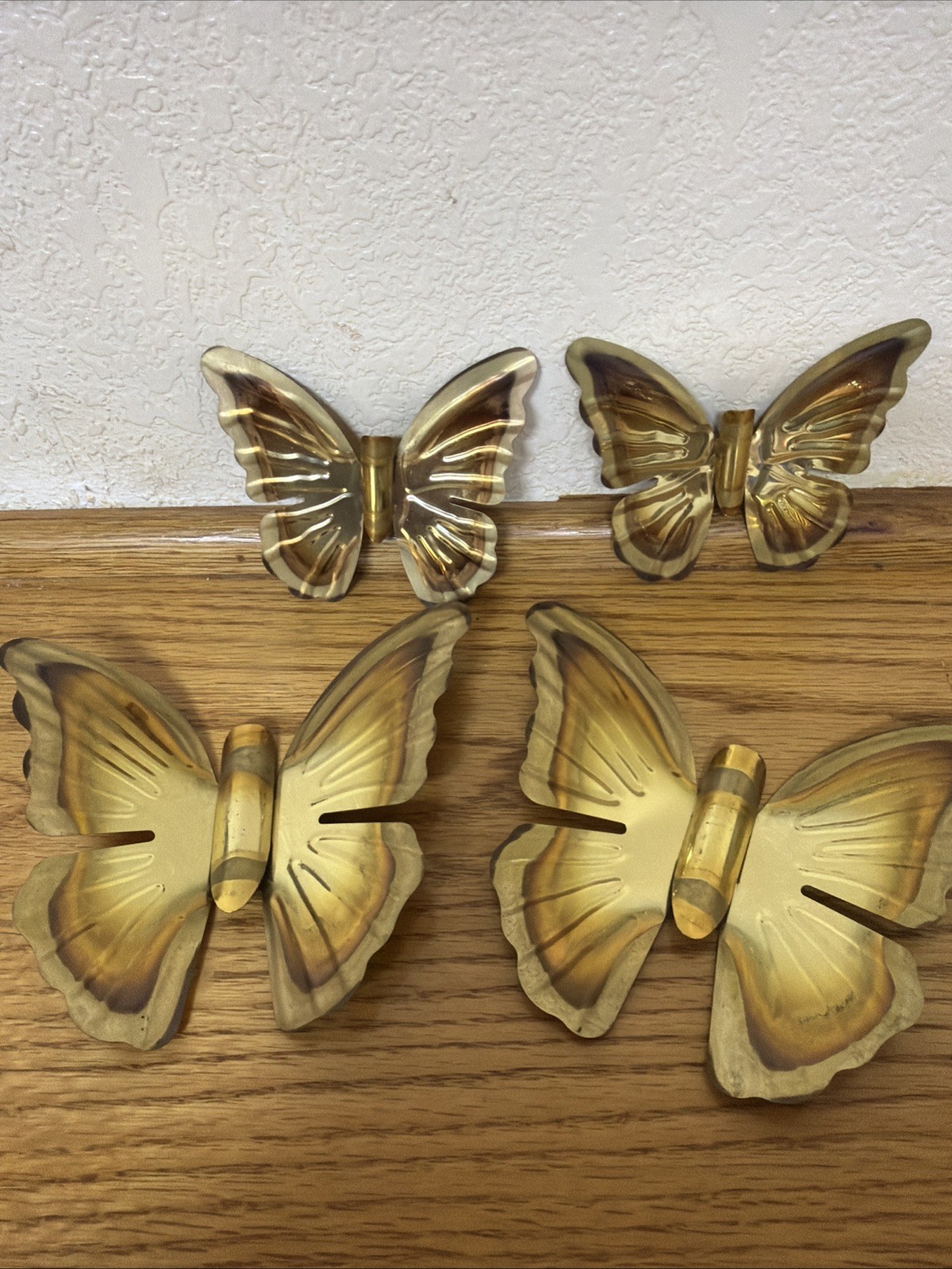 Vintage MCM Brass Metal Butterflies Homco Wall Decor Set Of 4 Vintage MCM Brass Metal Butterflies Homco Wall Decor Set Of 4