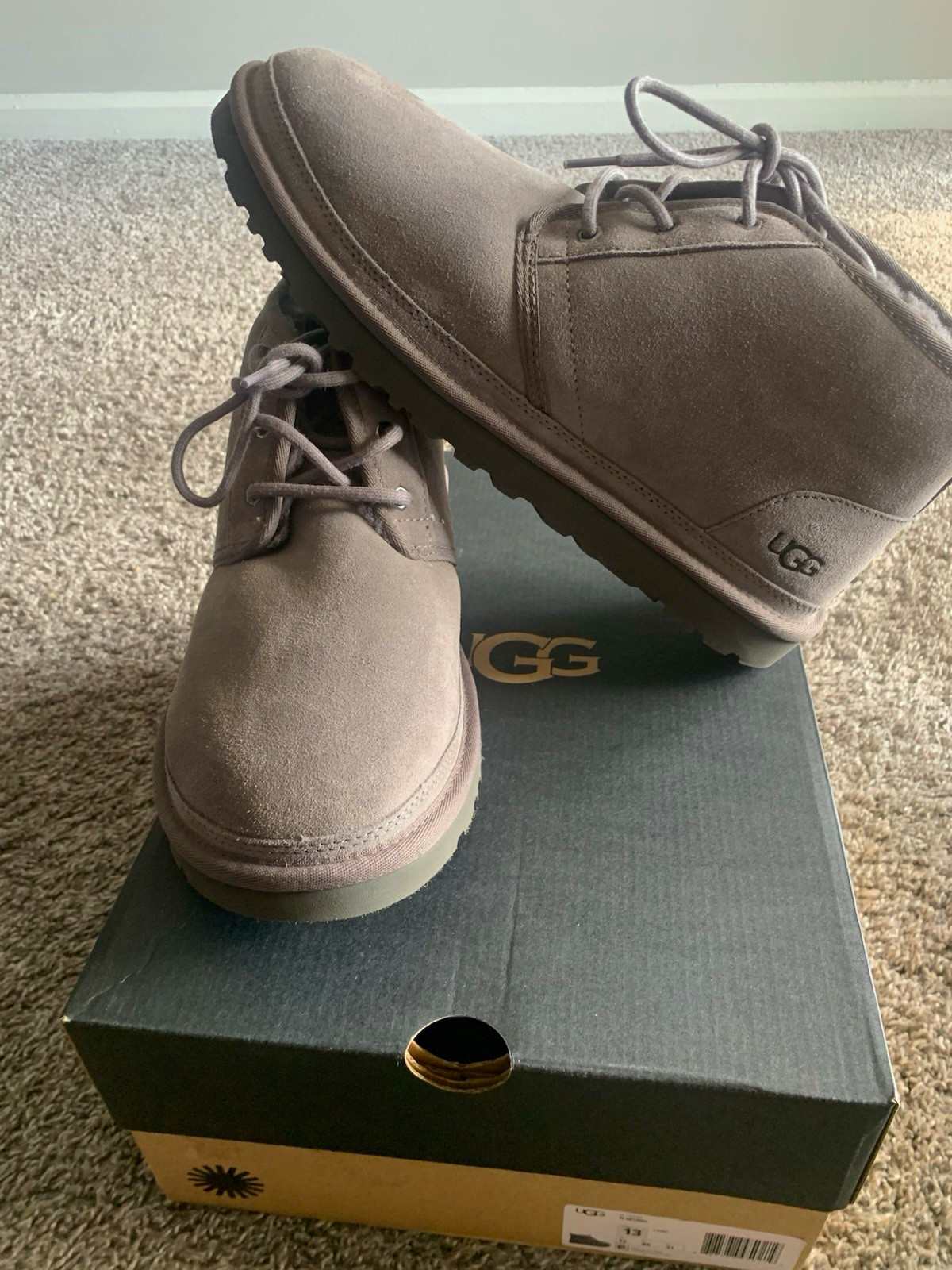 UGG Men’s Gray Suede Chukka Ankle Boots Lace-Up Wool Lined US 13 EU 46 UGG Men’s Gray Suede Chukka Ankle Boots Lace-Up Wool Lined US 13 EU 46