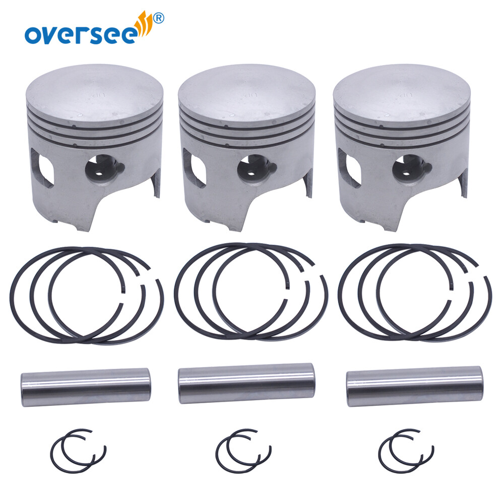 3 Sets Piston Kit STD & Rings Fits Tohatsu Nissan Outboard 70HP 90HP 3B7-00001-2