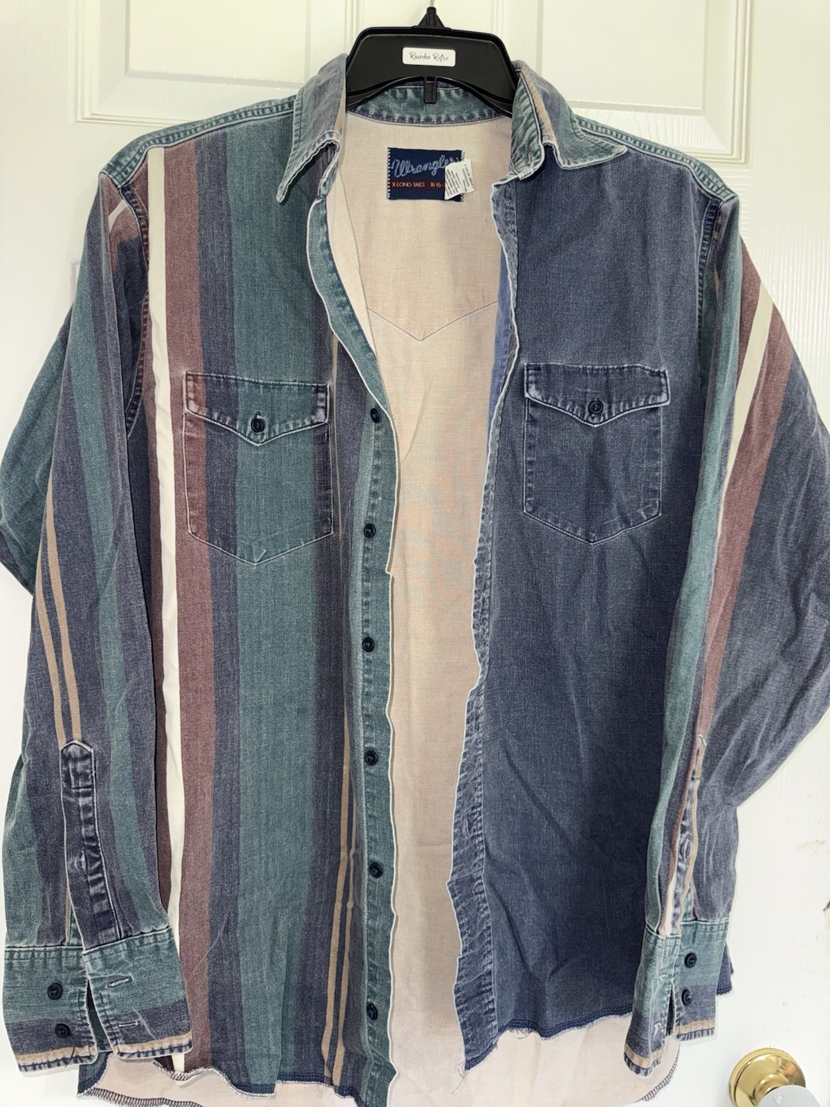 Wrangler Brushpopper Western Vintage Shirt 16.5-35 Large