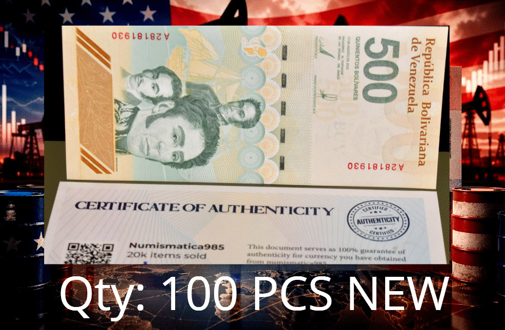 VENEZUELA 500 DIGITALES 2023 UNC x100 – NEW 500 Million Bolívares – COA Add.