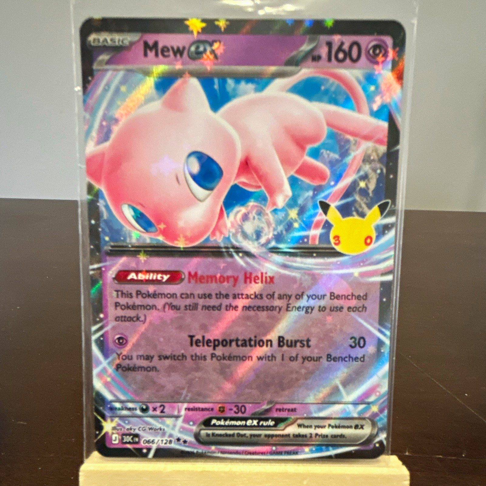 Mew ex 066/128 Pokemon 30th Holo EX 160HP English Pokemon TCG Card
