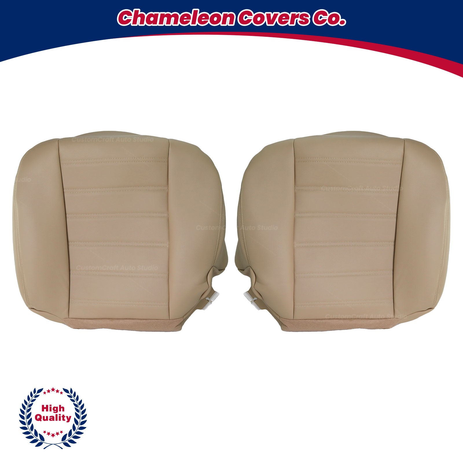 Fit 2003 2004 2005 Hummer H2 AWD Driver Passenger Bottom Leather Seat Cover tan