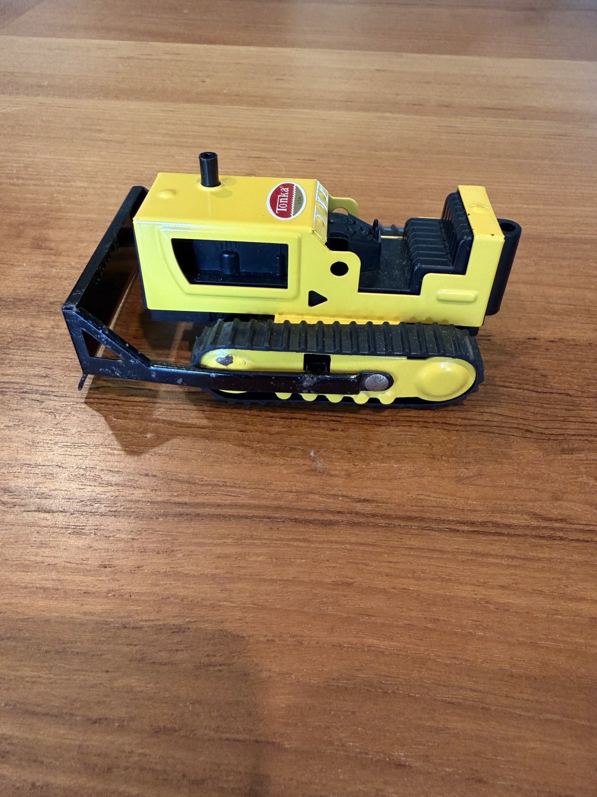 Vintage 1970-73 Tiny Tonka Toys USA Pressed Steel Yellow Bulldozer #495 Display