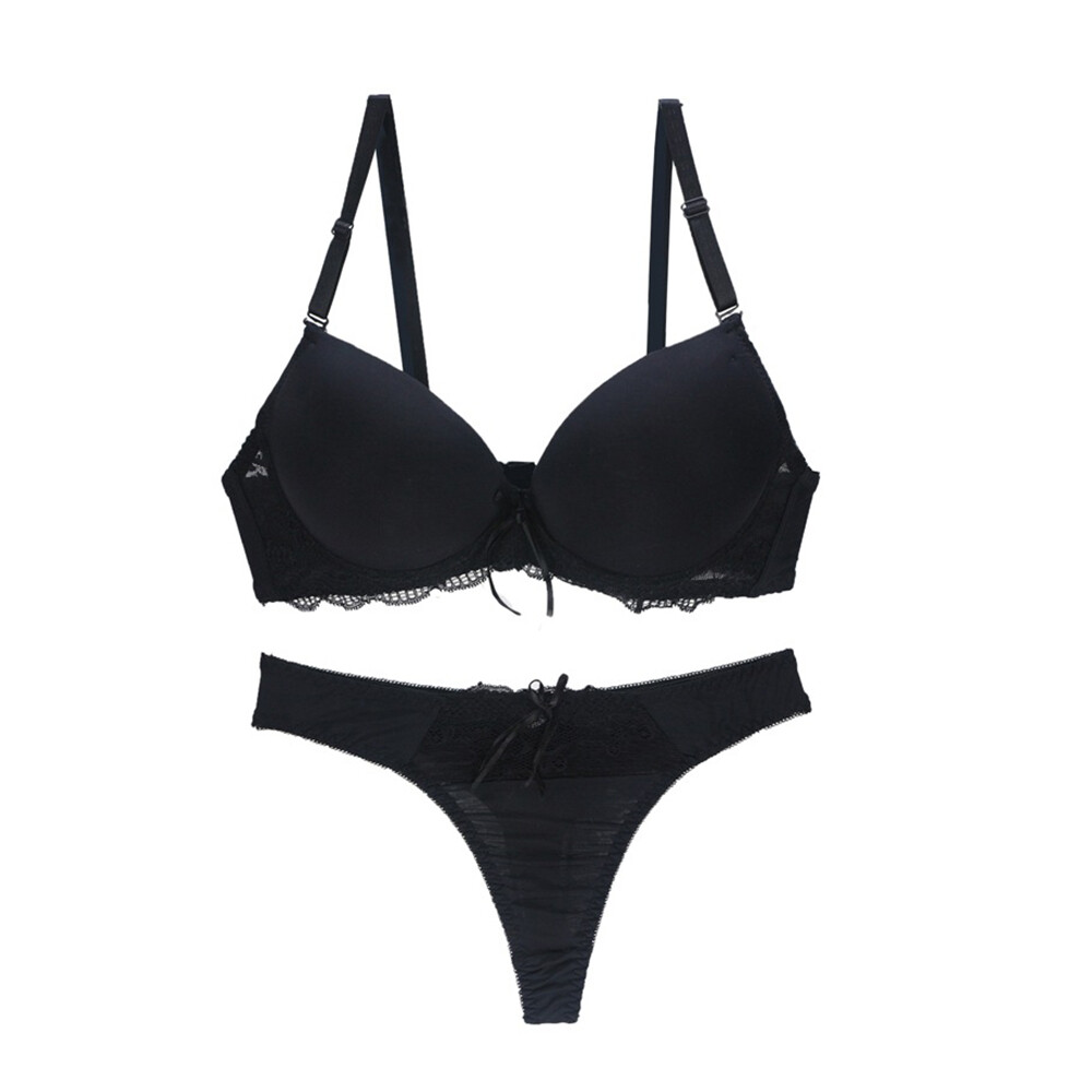 Women\'s Sexy Lace Push Up Bra Set Bralette Top Thong Underwear Lingerie Knicker Women\'s Sexy Lace Push Up Bra Set Bralette Top Thong Underwear Lingerie Knicker
