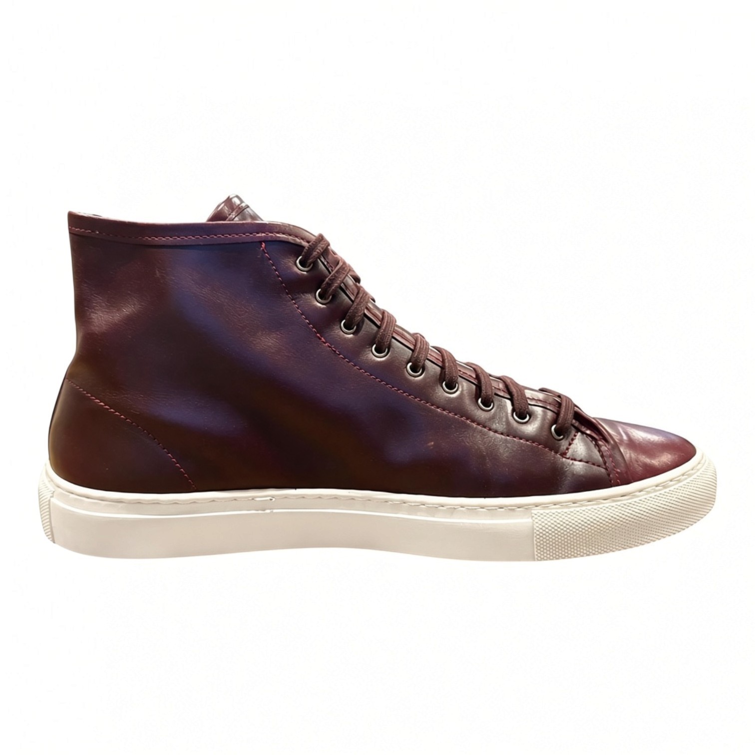 Gustin Horween Chromexcel #8 High Top Sneakers -Mens 13 -Italy -Leather Burgundy
