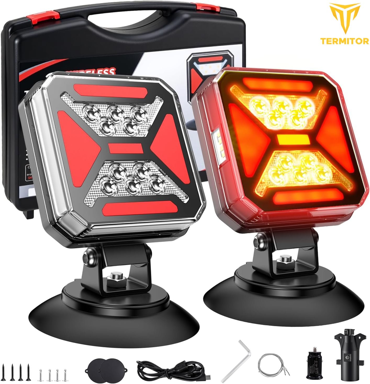 8-IN1 Wireless Magnetic Trailer Light–Rechargeable LED TailLight Kit For Trailer