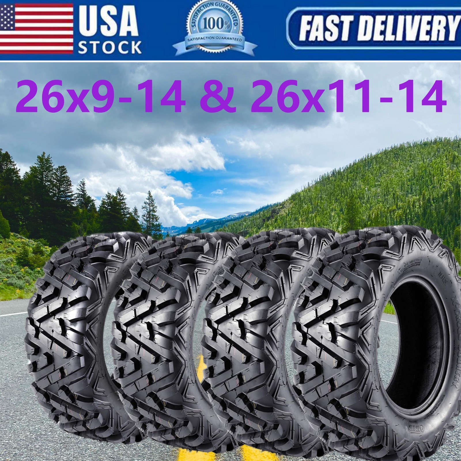 4pcs 26x9-14 26x11-14 Front Rear ATV UTV Tires 26x9x14 26x11x14 6 Ply Rated Mud 4pcs 26x9-14 26x11-14 Front Rear ATV UTV Tires 26x9x14 26x11x14 6 Ply Rated Mud