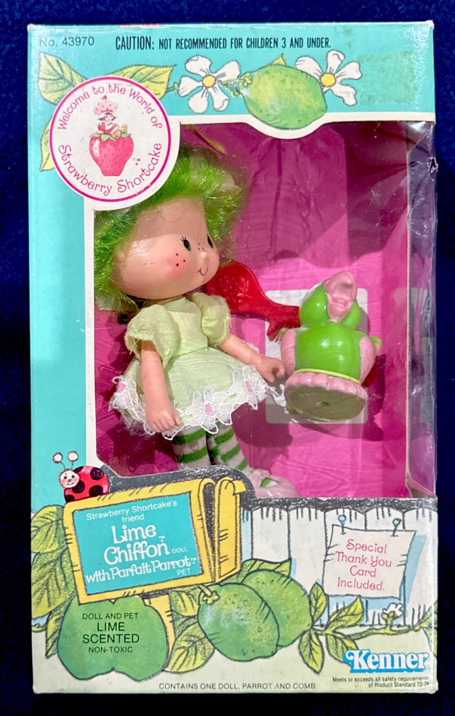 πβπ©Vtg (1982) Strawberry Shortcake Lime Chiffon Doll W/Parfait Parrot Pet NEW πβπ©Vtg (1982) Strawberry Shortcake Lime Chiffon Doll W/Parfait Parrot Pet NEW