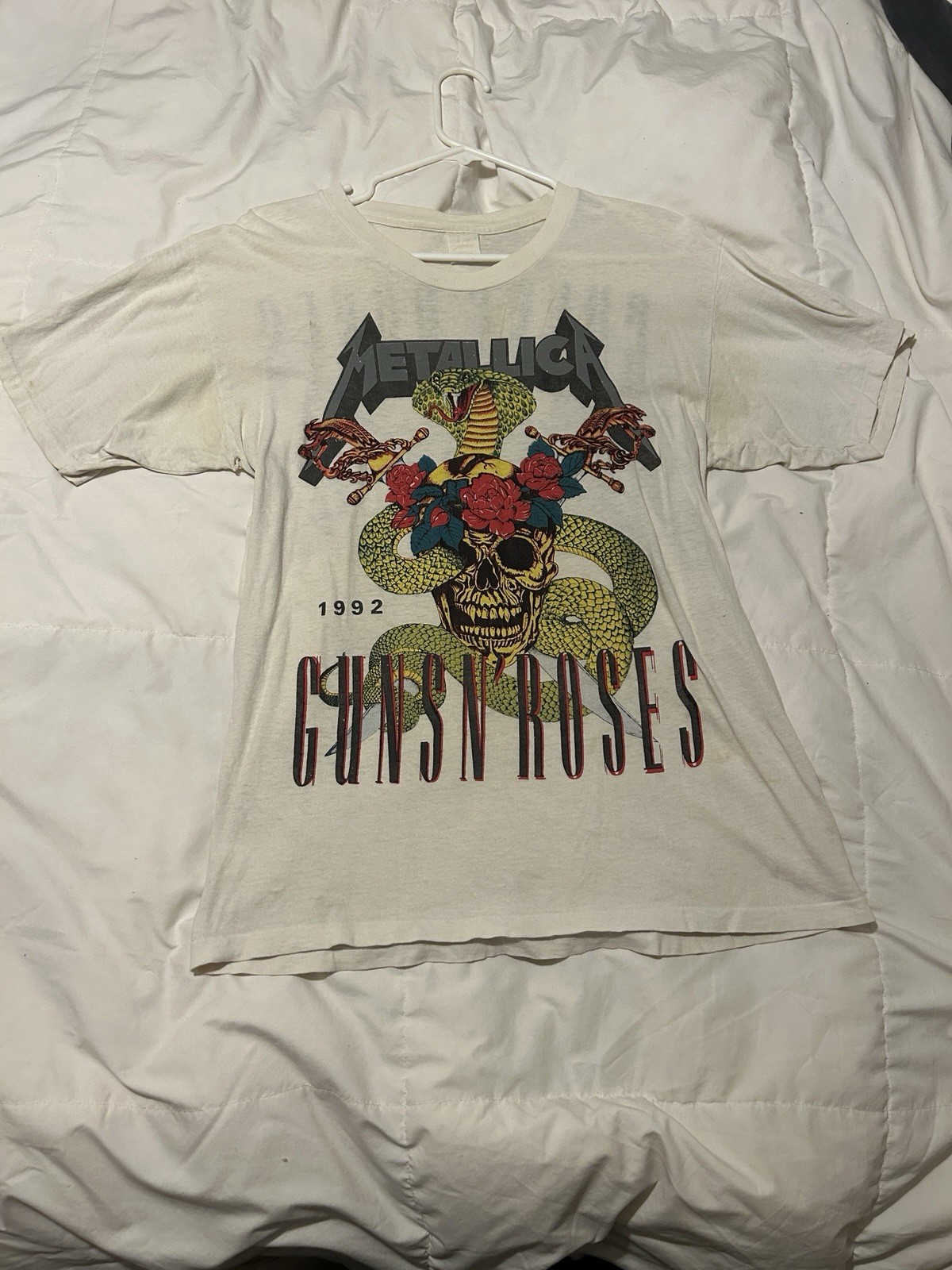 1992 Metallica Guns N Roses Vintage Tour Band Rock Tee Shirt 90s 1990s 1992 Metallica Guns N Roses Vintage Tour Band Rock Tee Shirt 90s 1990s