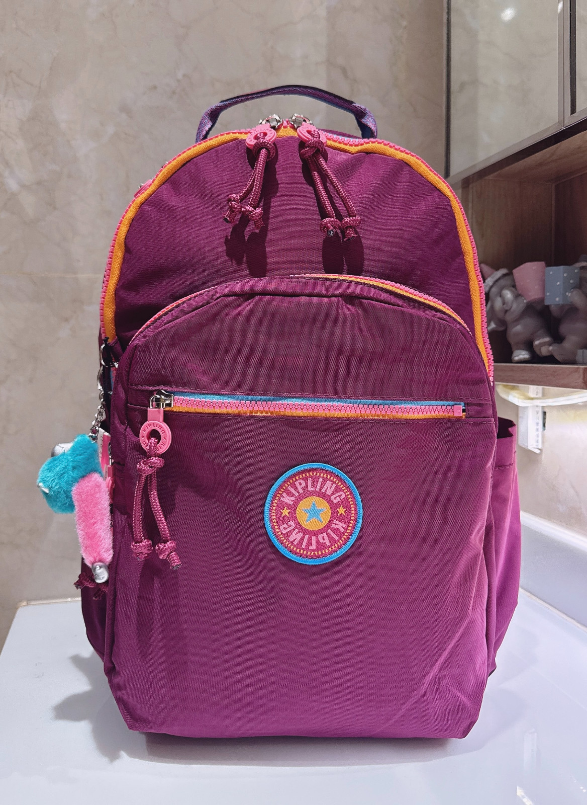 NWT Kipling Seoul vintage laptop Large Backpack in purple red 45cm NWT Kipling Seoul vintage laptop Large Backpack in purple red 45cm