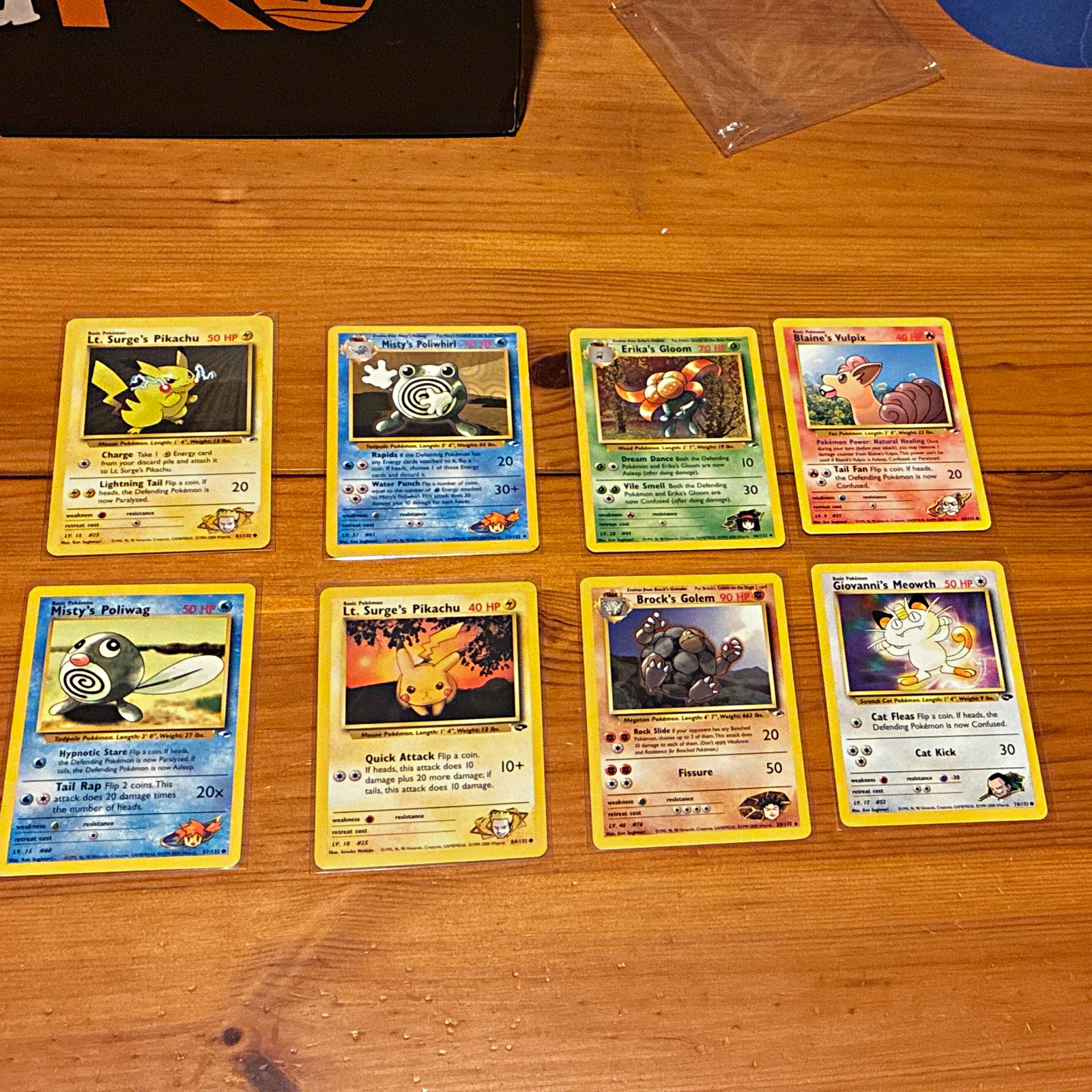 Pokemon TCG WOTC Gym Challenge 2000 8-Card Lot Lt. Surge\'s Pikachu