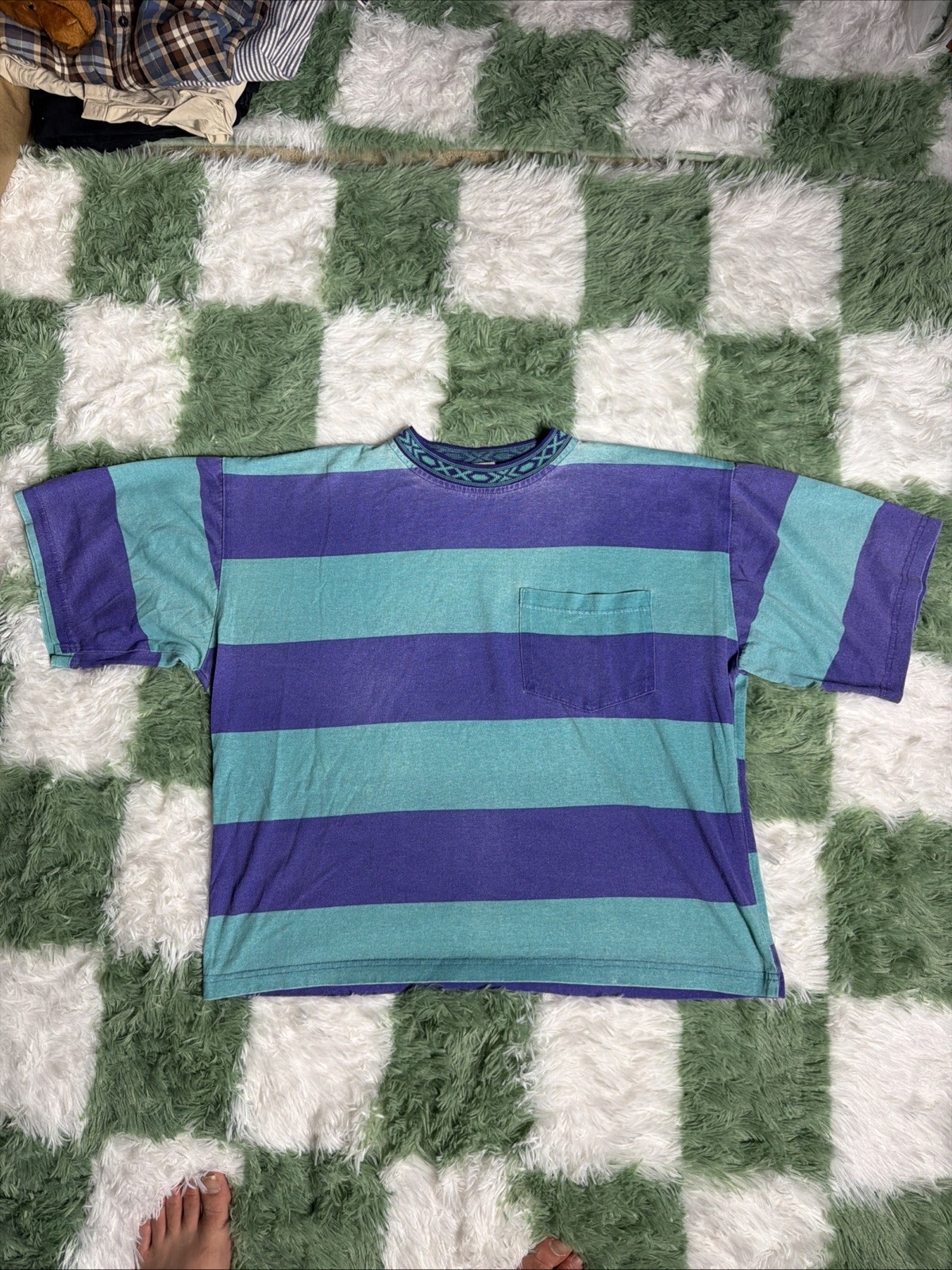 vtg 90s Surfer Striped Pocket T Shirt OSFA Skate Grunge Vintage Streetwear vtg 90s Surfer Striped Pocket T Shirt OSFA Skate Grunge Vintage Streetwear