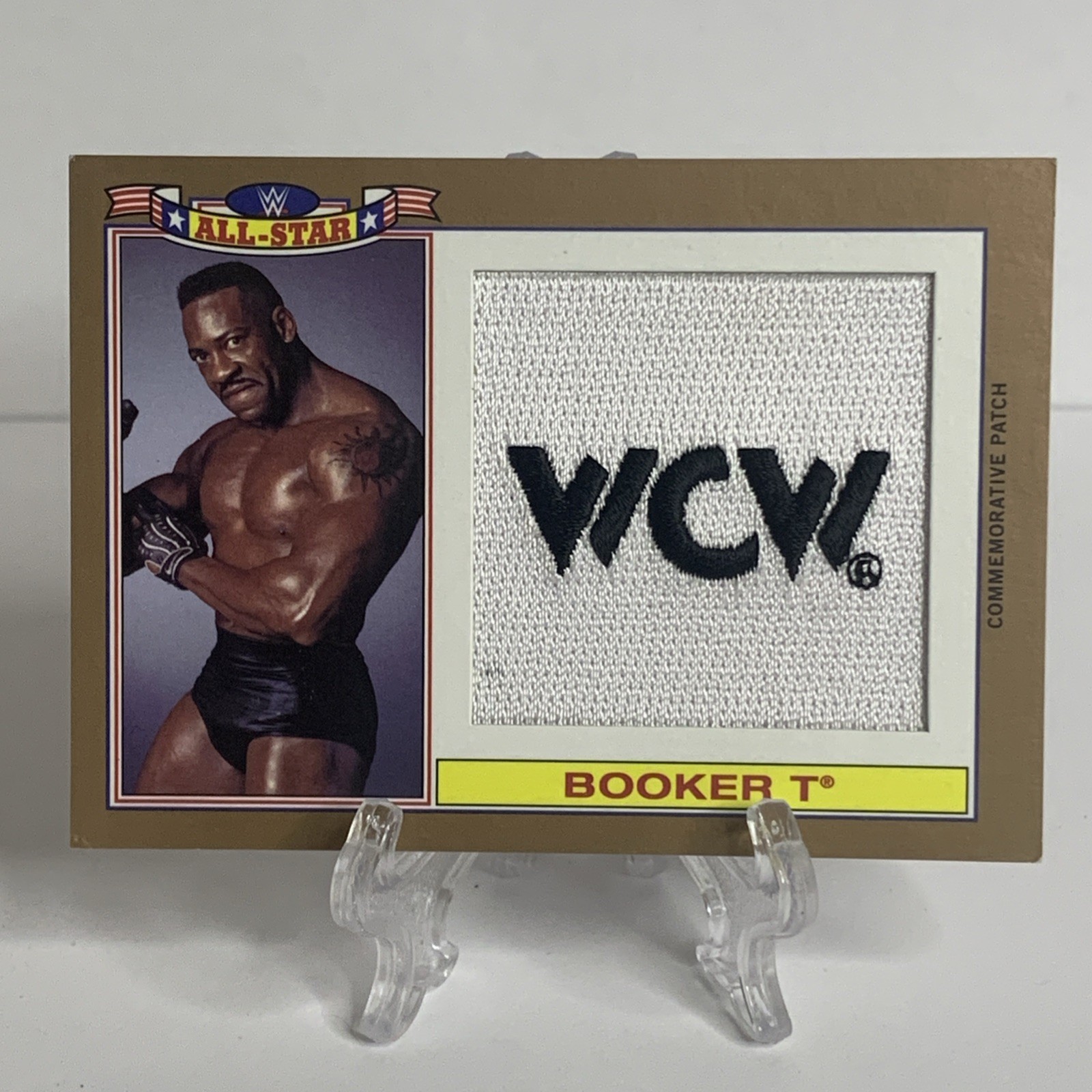 2016 Topps Heritage WWE Commemorative All-Star Patch Bronze /99 Booker T Patch