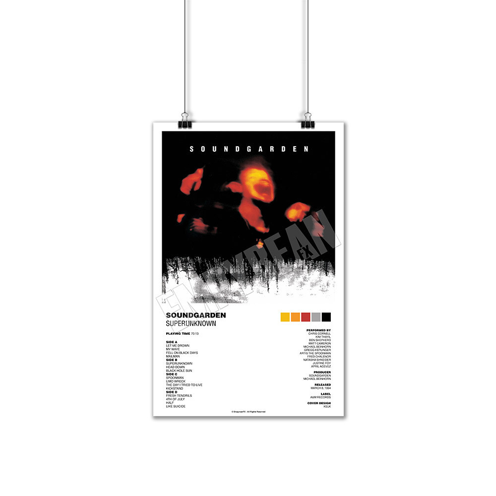 Soundgarden Superunknown 1994 Vinyl Record LP Album Poster Art Print Soundgarden Superunknown 1994 Vinyl Record LP Album Poster Art Print