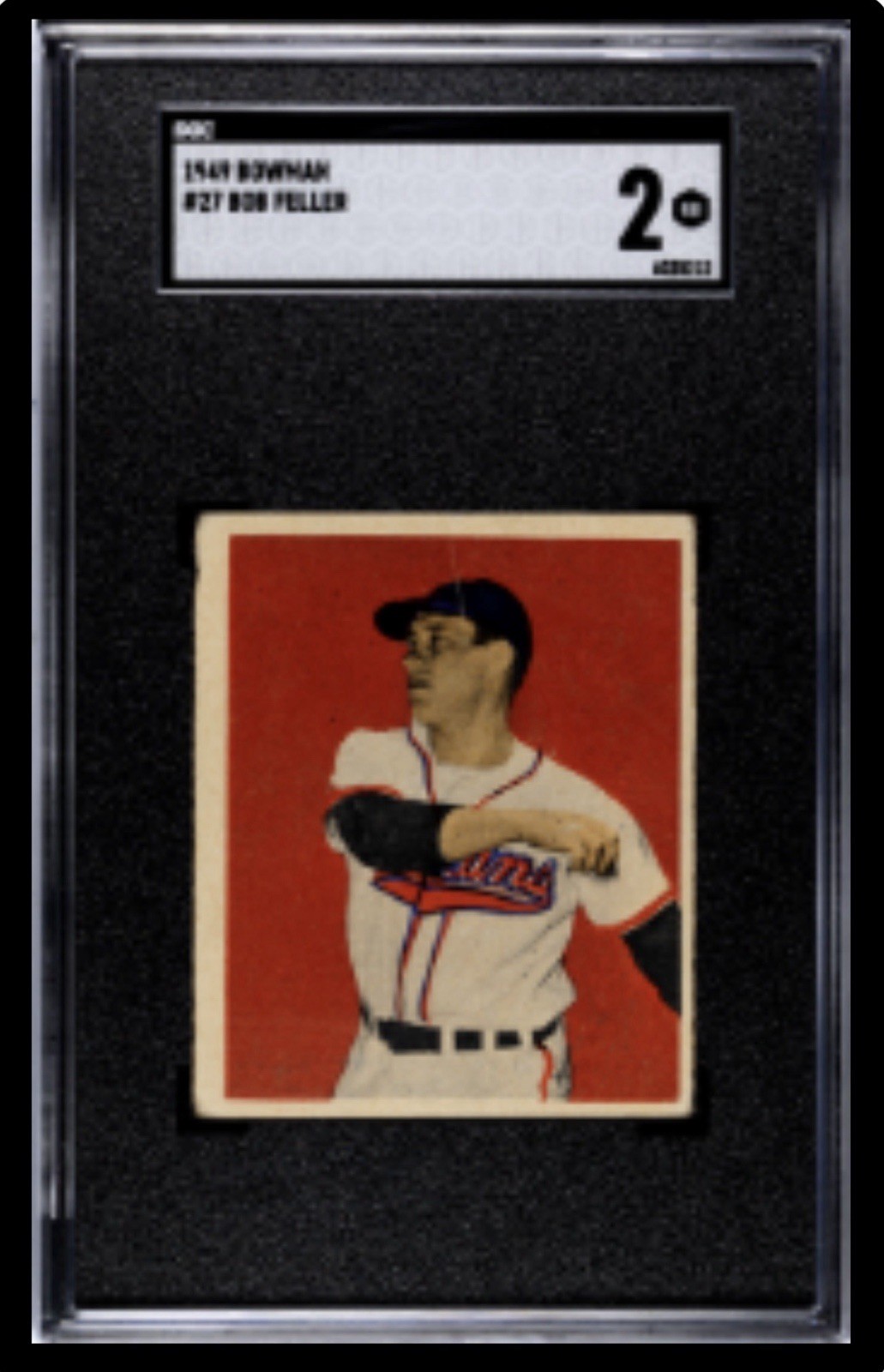1949 Bowman BOB FELLER Card #27 Cleveland Indians SGC 2 1949 Bowman BOB FELLER Card #27 Cleveland Indians SGC 2