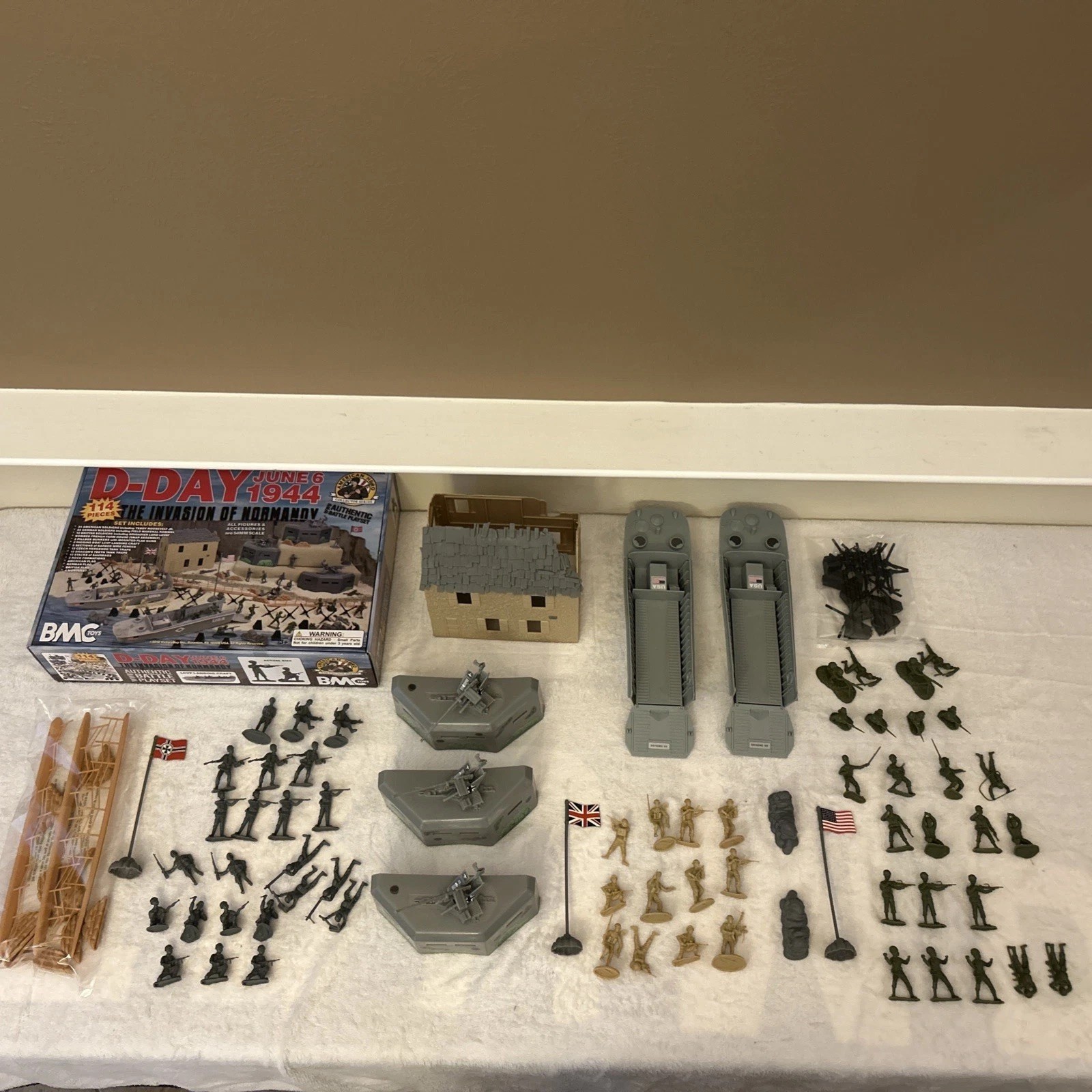 BMC WW2 D-DAY Plastic Army Men NORMANDY 114pc Soldier Figure 1:32 54mm Playset BMC WW2 D-DAY Plastic Army Men NORMANDY 114pc Soldier Figure 1:32 54mm Playset