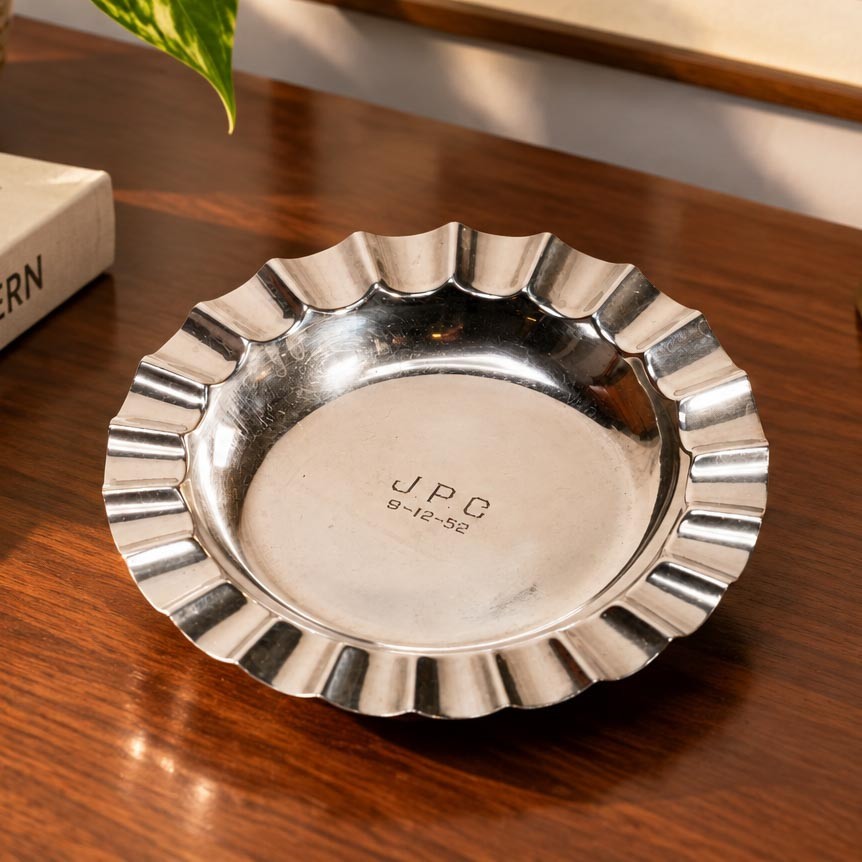 Neat Vintage Mid Century Modern MCM Sterling Silver Ashtray Dish Catchall Neat Vintage Mid Century Modern MCM Sterling Silver Ashtray Dish Catchall