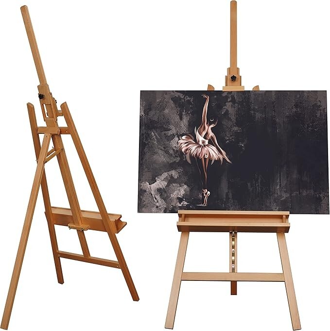 ARTIFY Large Solid Beechwood Painters Easel with Brush Holder for Adults ARTIFY Large Solid Beechwood Painters Easel with Brush Holder for Adults
