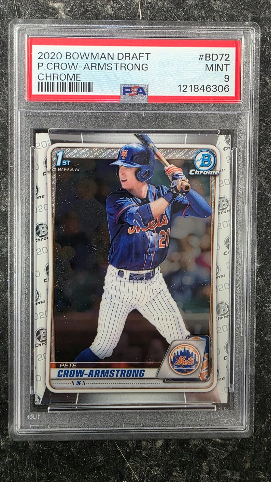 2020 BOWMAN CHROME DRAFT PETE CROW ARMSTRONG ROOKIE CARD CUBS MVP PSA 9 MINT 2020 BOWMAN CHROME DRAFT PETE CROW ARMSTRONG ROOKIE CARD CUBS MVP PSA 9 MINT