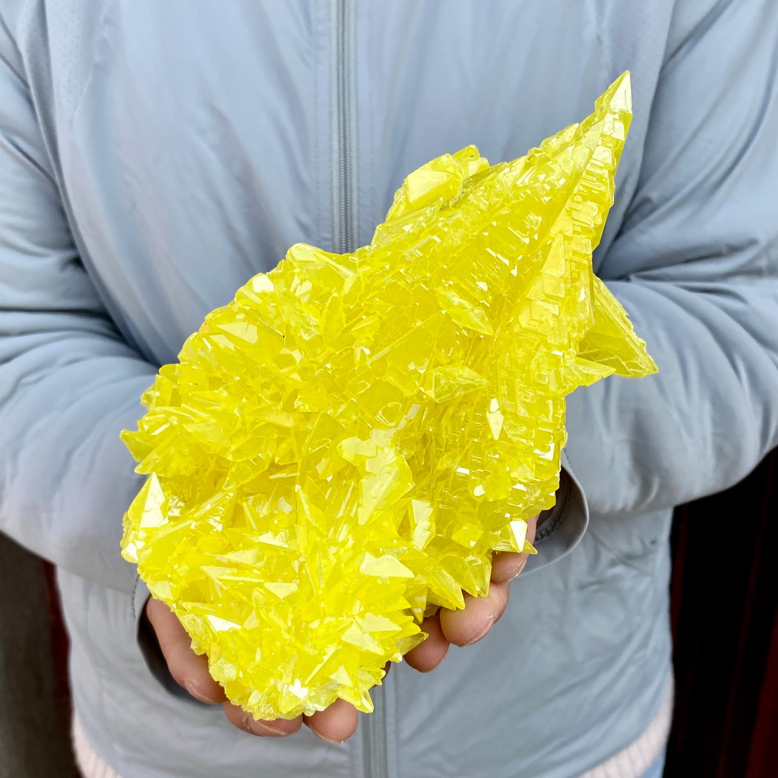 1.72LB Rare Natural yellow sulfur crystal quartz crystal mineral specimen