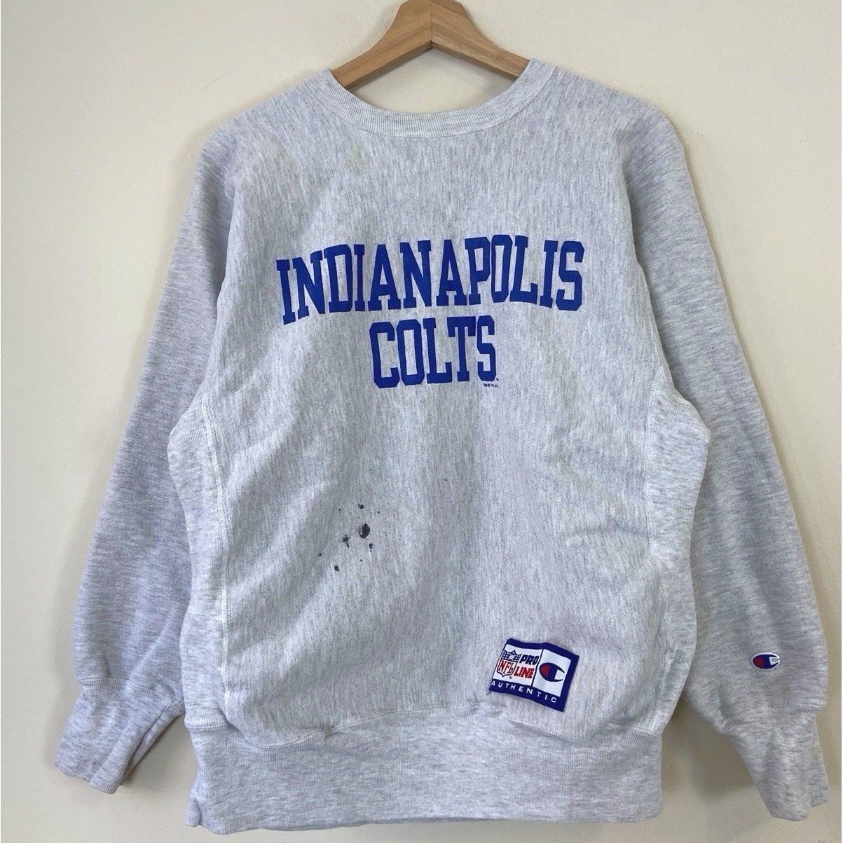 Vintage 90\'s Champion Reverse Weave Indianapolis Colts NFL Grey Sweatshirt
