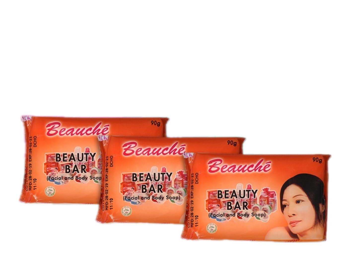 Beauche Beauty Bar 90G (Pack of 3), Orange