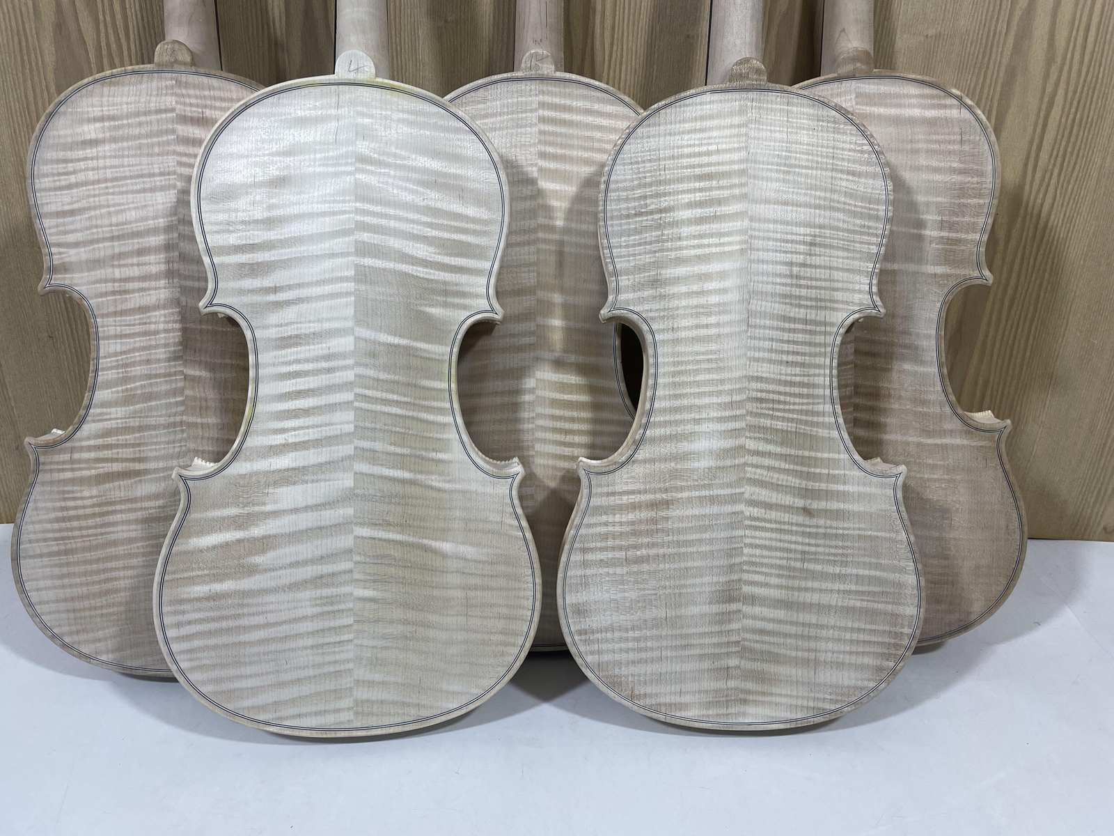 Handmade 4/4 size Violin with Tiger Flame Maple Back white Unfinished