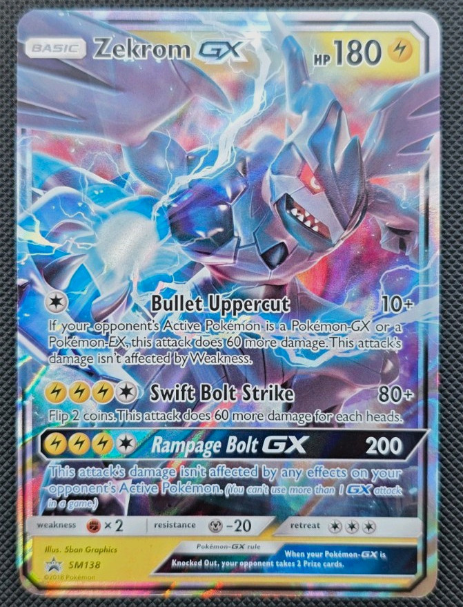 The Pokémon Company Zekrom GX SM138 SM Black Star Promo Holo EN Basic 180HP The Pokémon Company Zekrom GX SM138 SM Black Star Promo Holo EN Basic 180HP