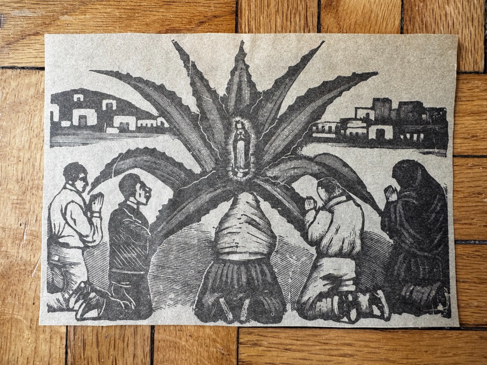 Vintage José Guadalupe Posada Mexican Woodblock Print Agave Maria de Maguey 5x7