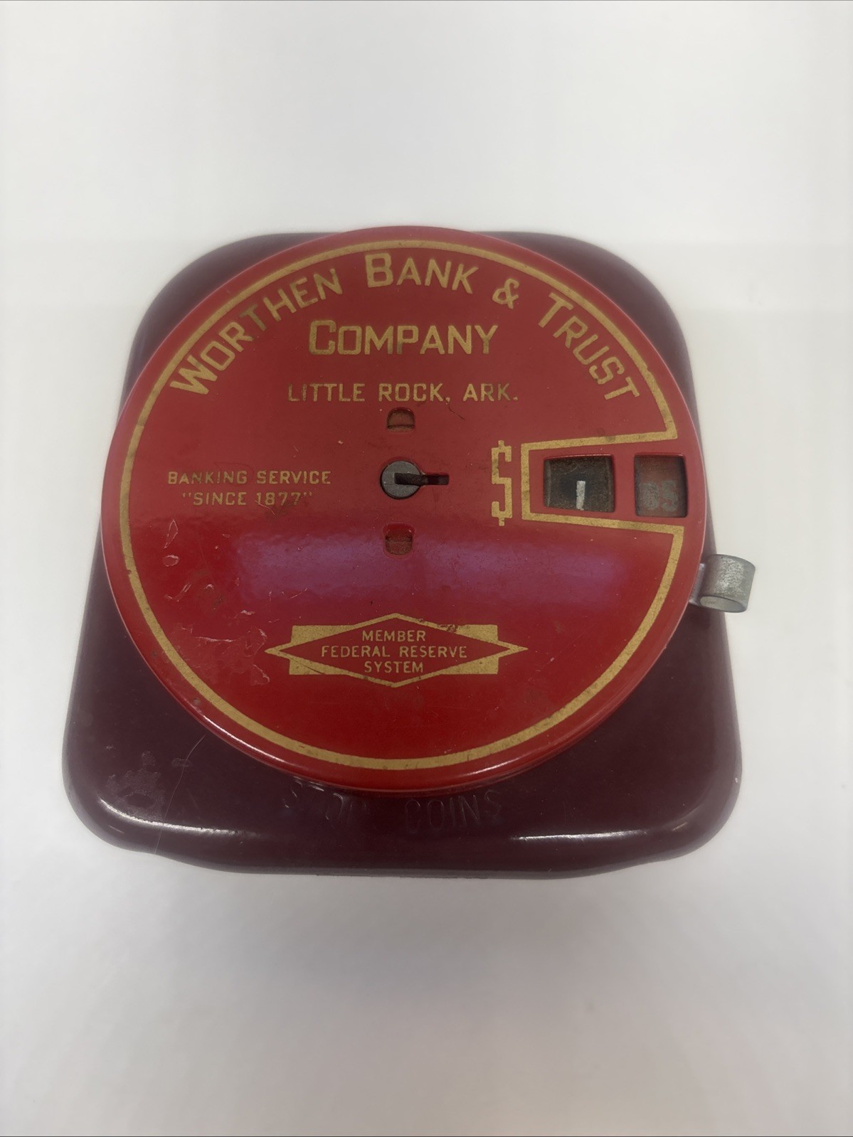 Vintage Coin Metal Bank 1940s Add o Bank Worthen Bank & Trust Little Rock, ARK.