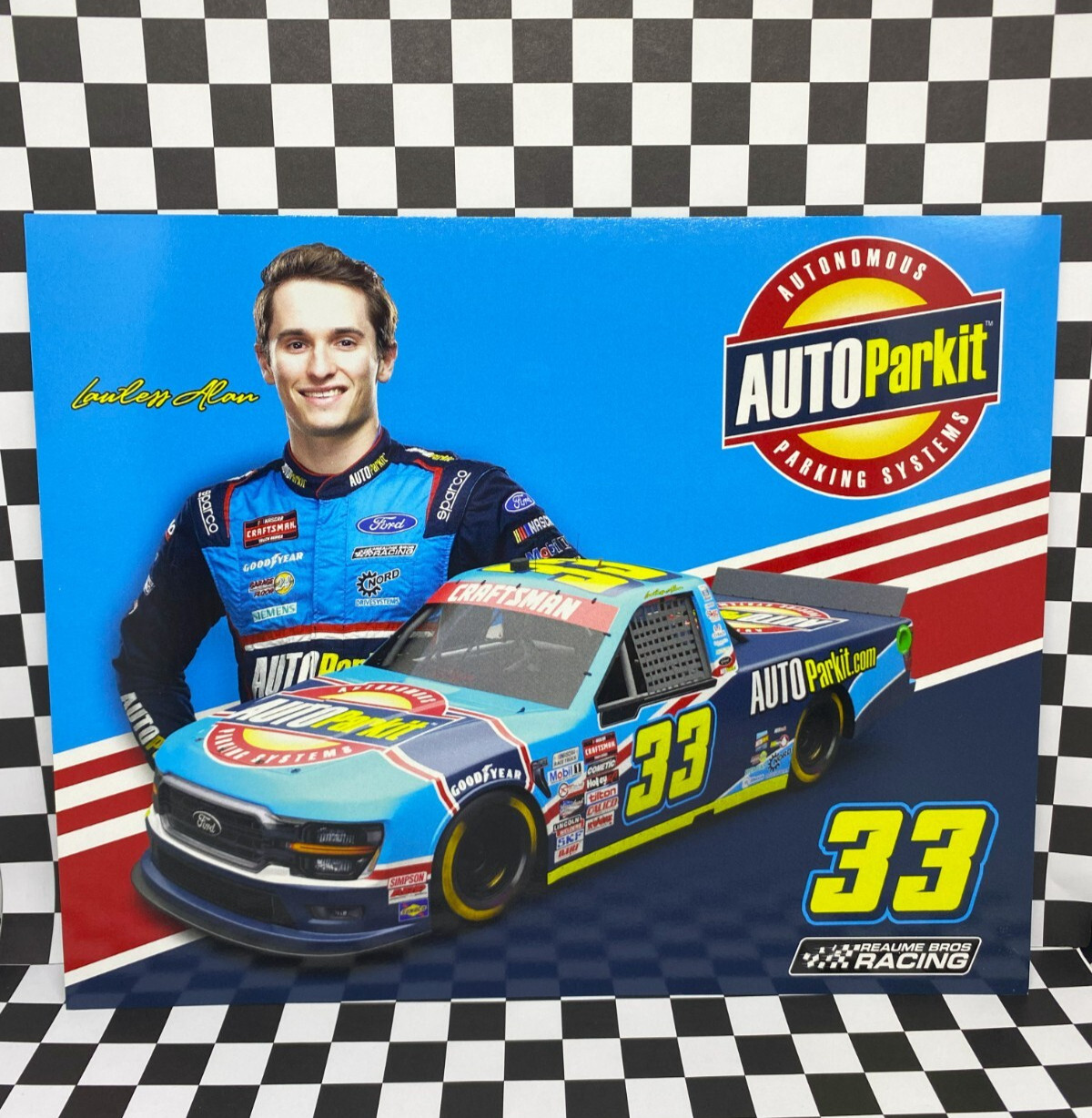 NASCAR 2024 Reaume Bros Racing Lawless Alan AUTOParkit.com Ford F-150 Hero Card