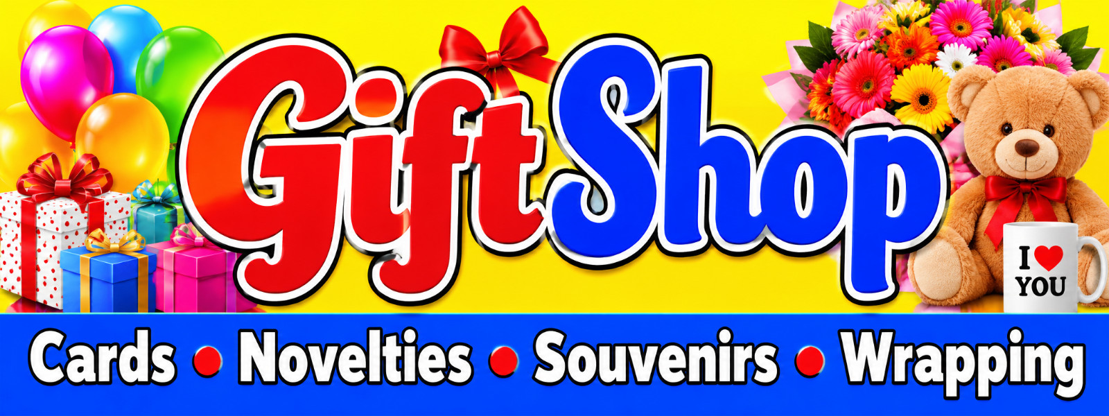 3ft x 8ft GIFT SHOP Banner (CAN BE PERSONALIZED) 3ft x 8ft GIFT SHOP Banner (CAN BE PERSONALIZED)