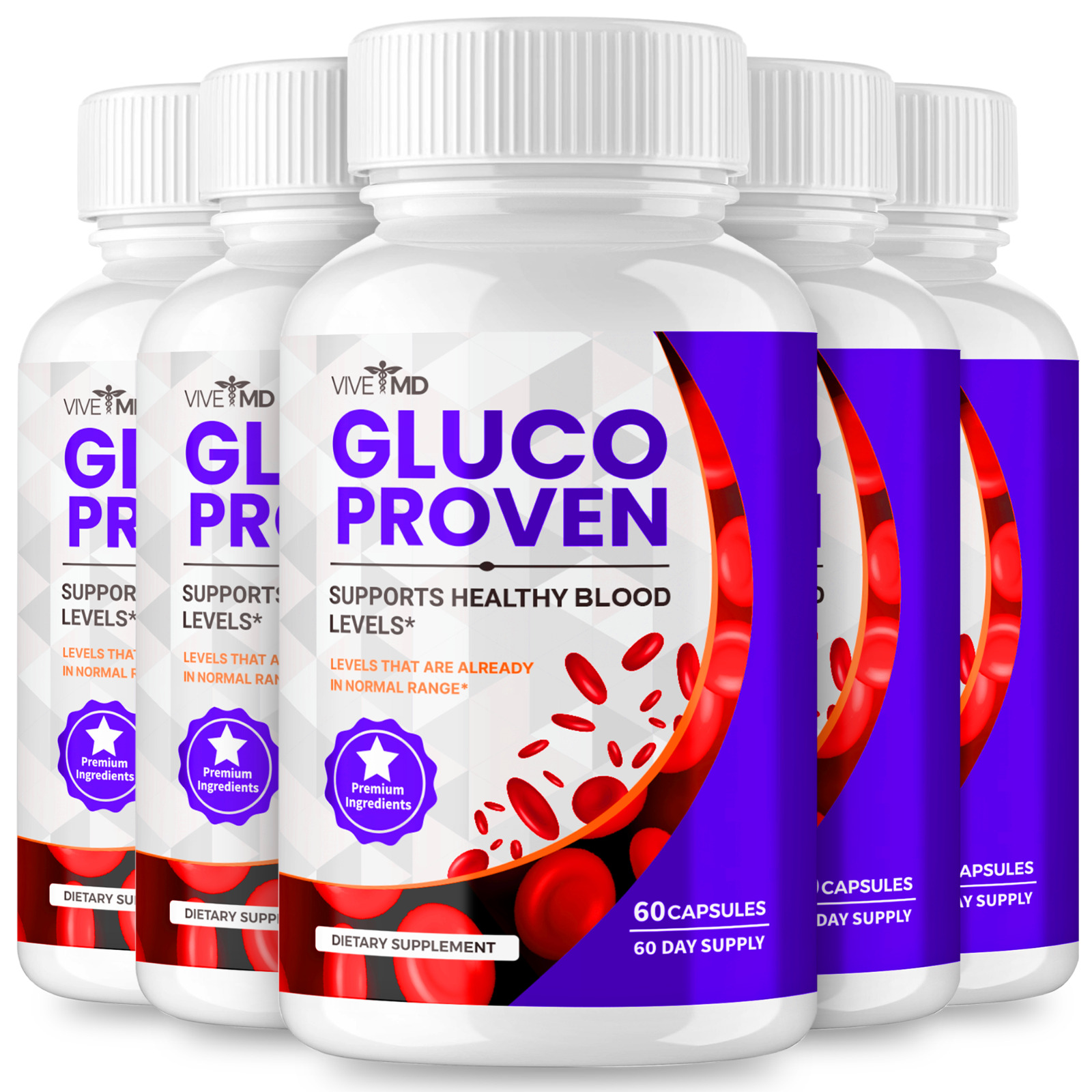 Gluco Proven Capsules Advanced Dietary Supplement Official Formula (5 Pack)