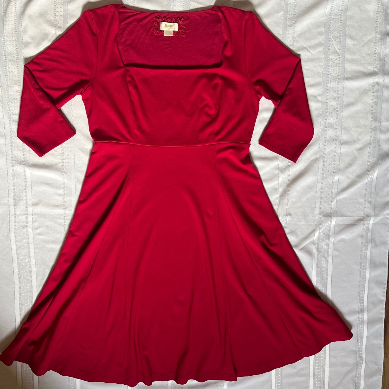 Anthropologie Maeve Red Midi Dress XL Wedding Guest Cocktail Holiday Party