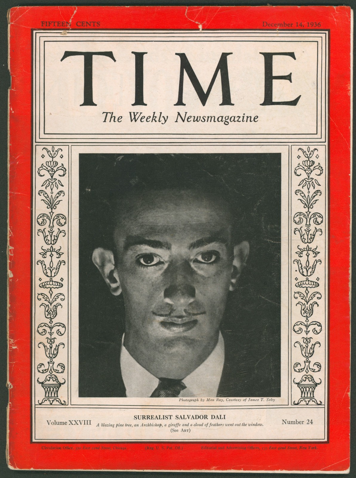 Vintage Time Magazine December 14 1936 Spanish Surrealist Artist Salvador Dali Vintage Time Magazine December 14 1936 Spanish Surrealist Artist Salvador Dali