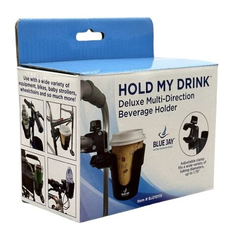 Blue Jay Hold My Drink Deluxe Multi-Direct Beverage Cup Holder for Wheelchairs