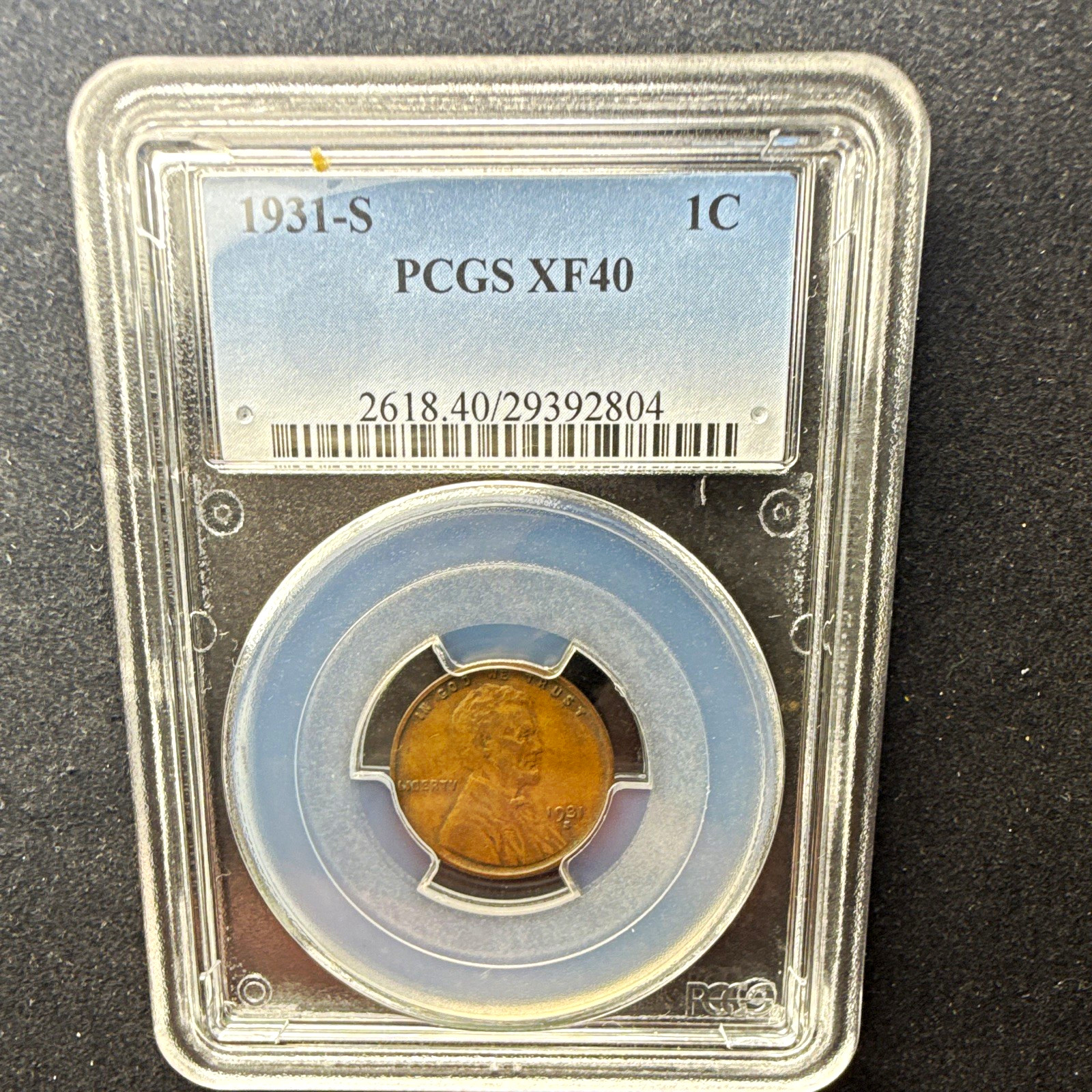 1931-S Lincoln Wheat Small Cent 1C PCGS XF40 Brown Business Strike